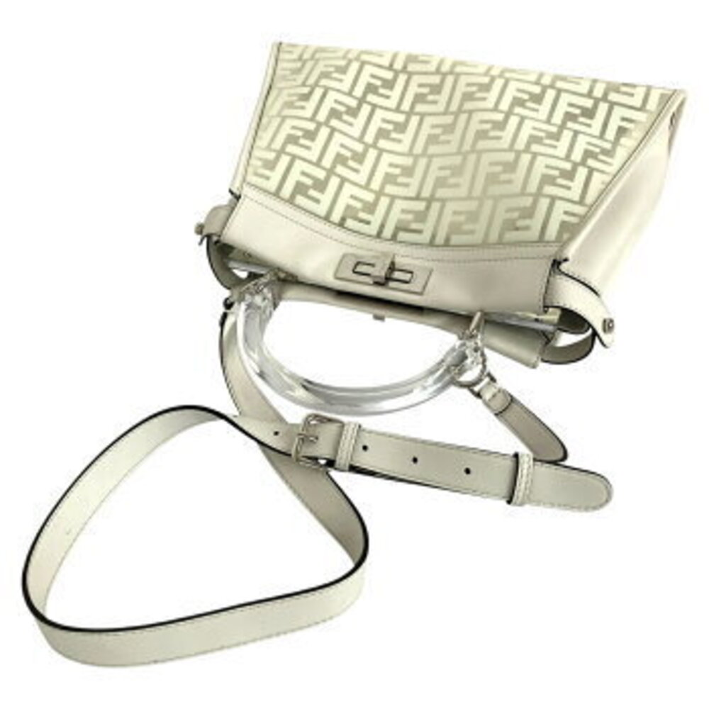 Fendi Clear Bag Edition Peekaboo Limited Leather Handbag White Shoulder Vinyl - Picture 8 of 9